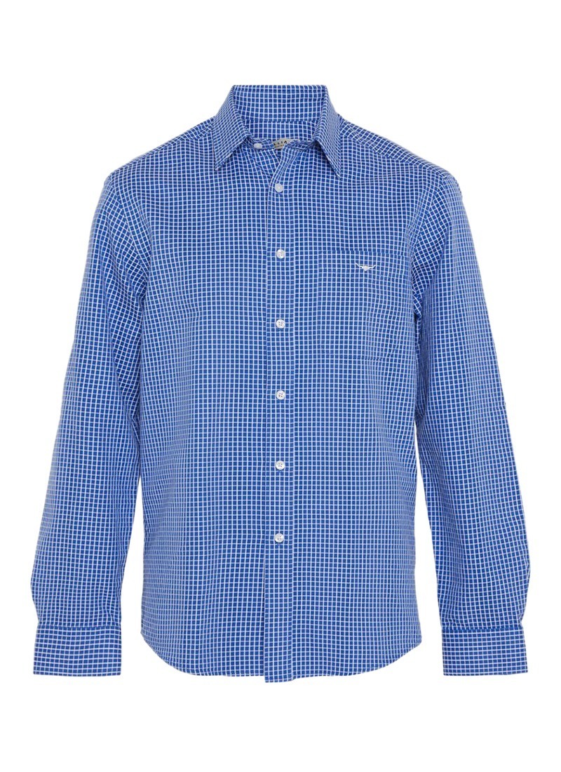 RM Williams Collins Shirt - Blue / White | Buy Online at Mode.co.nz