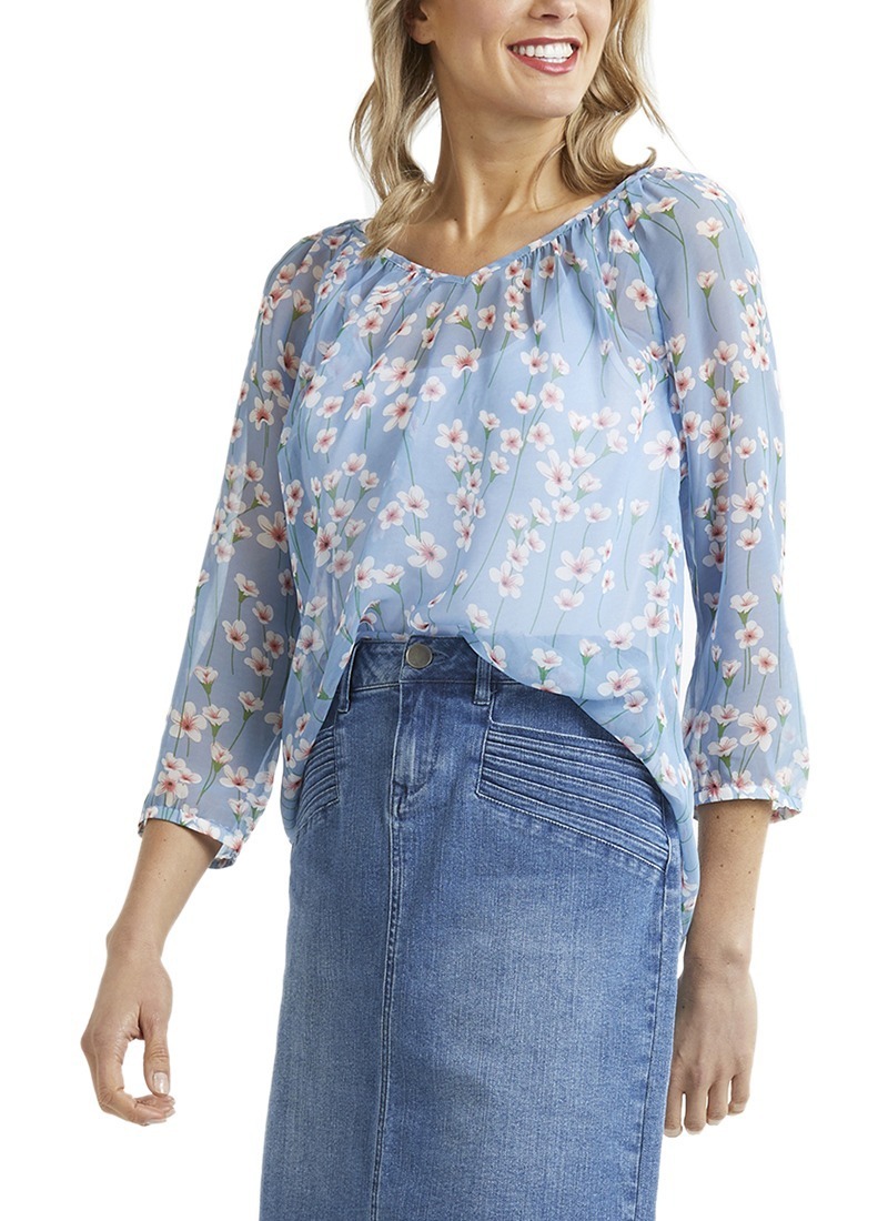 chiffon peasant blouse