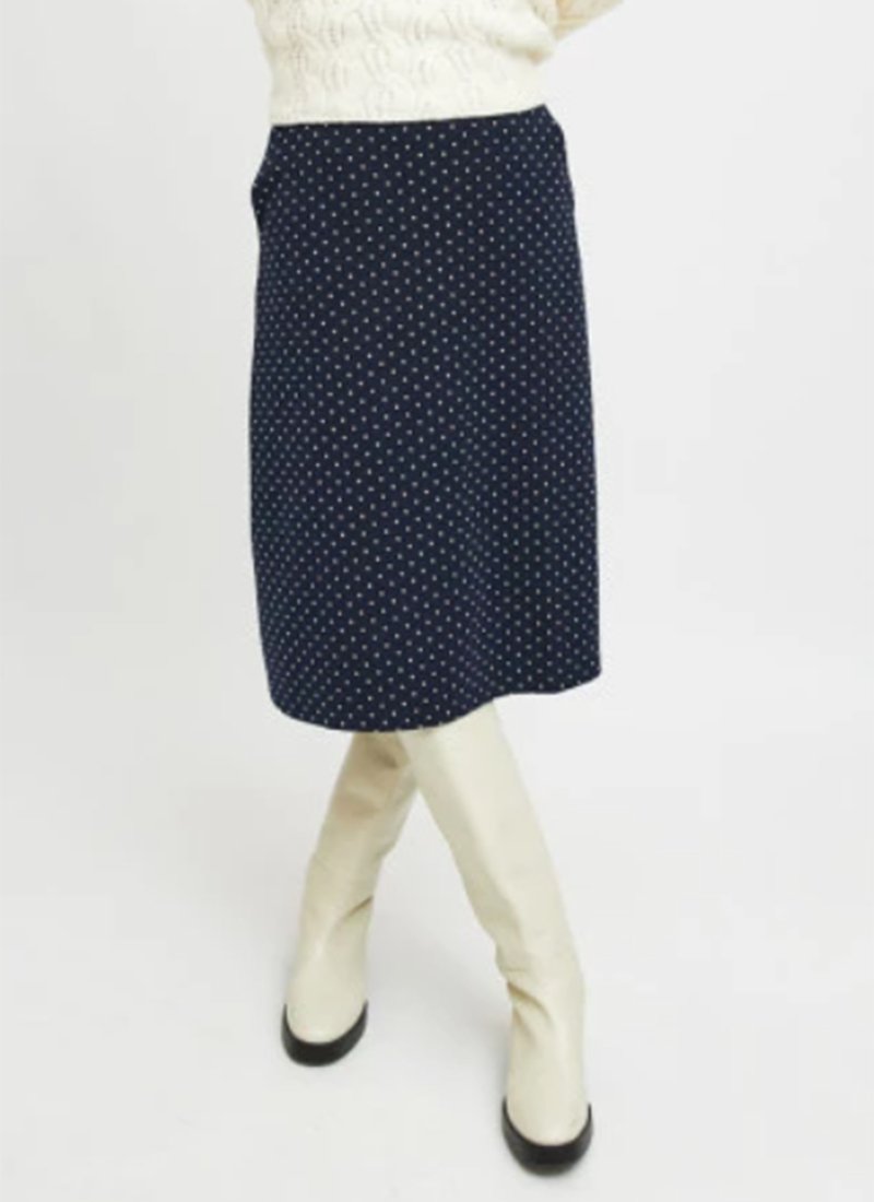 navy spot skirt