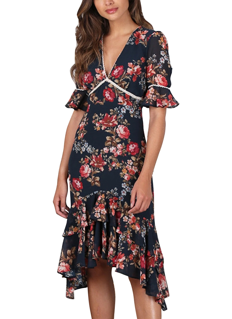 Hope and ivy on sale fluted sleeve midi dress