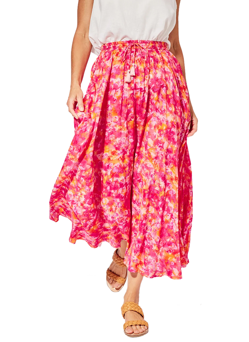 Haven Zanzibar Maxi Skirt - Sangria | Shop Haven Online