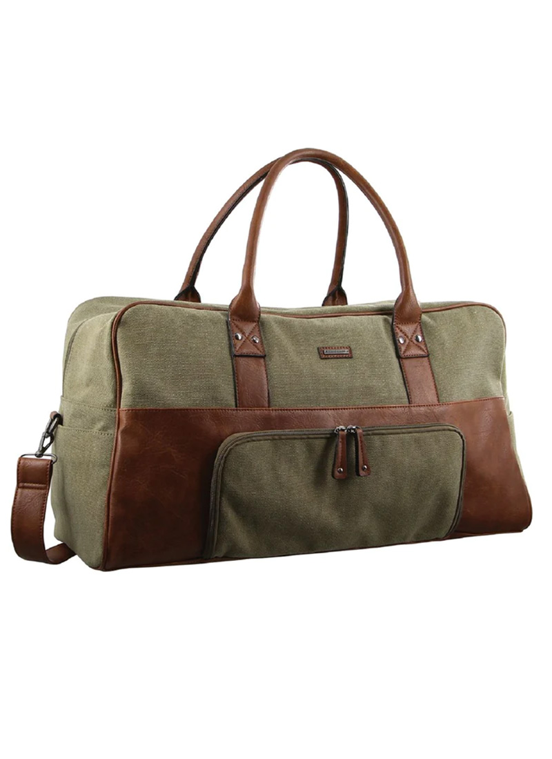 Pierre Cardin Canvas Overnight Bag - Brown | Shop Pierre Cardin Online