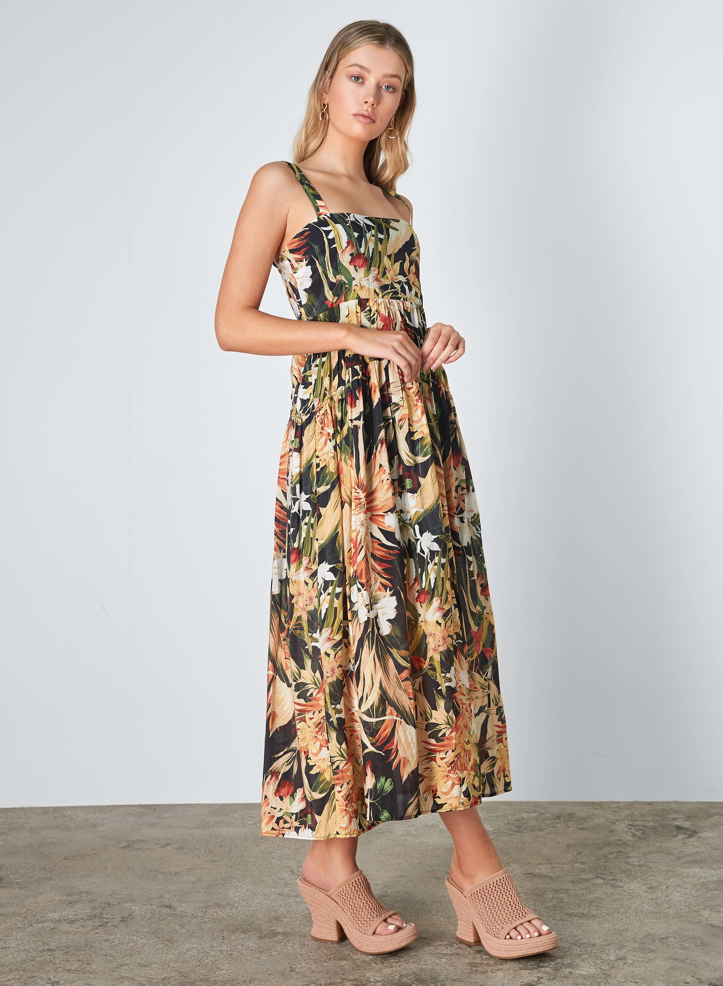 tropicana midi dress