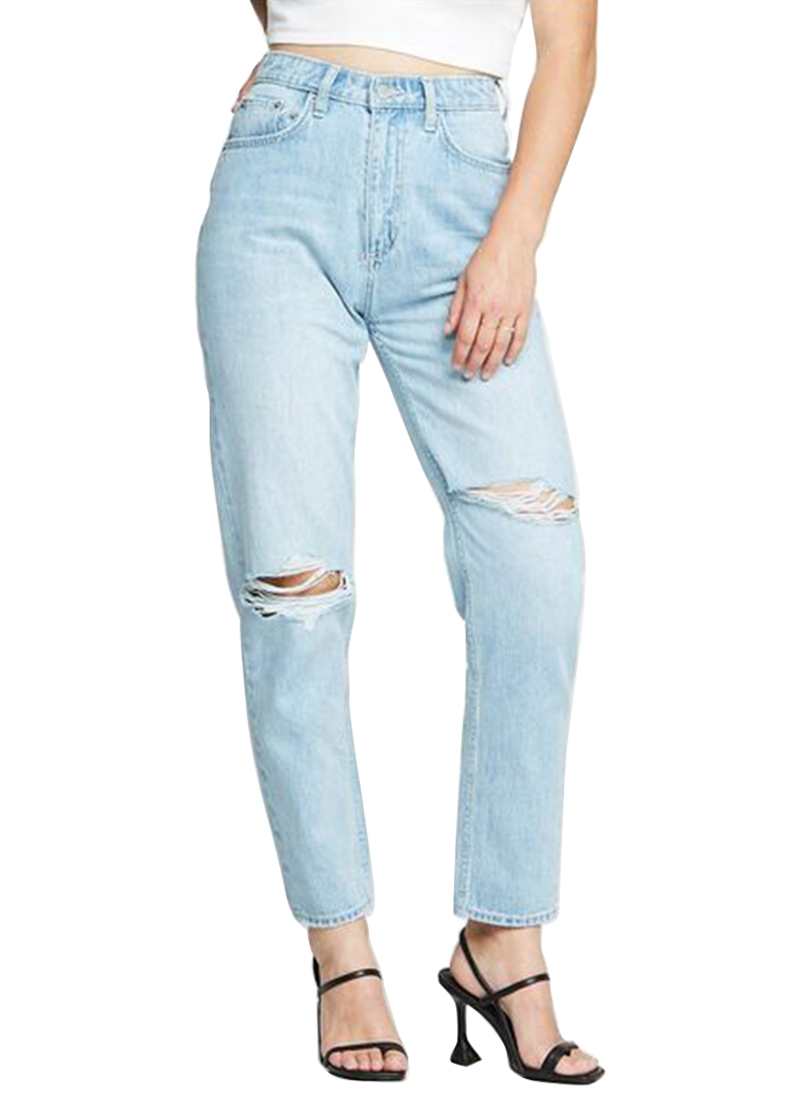 high mom jeans oxy destruct blue