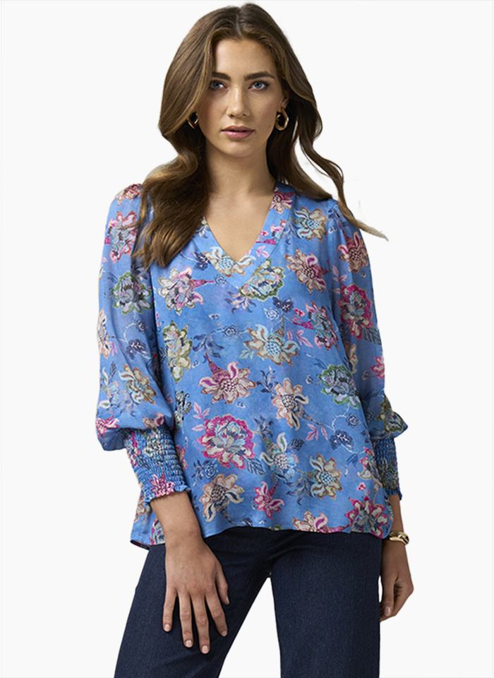 Loobies Story Mayfair Blouse-Wedgewood Blue